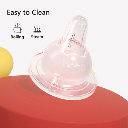 YOHKOH Baby Bottle Nipples for Wide Neck Bottles, 100% Natural Feel Silicone Nipples, BPA-Free (3m+, M, 4 Counts)