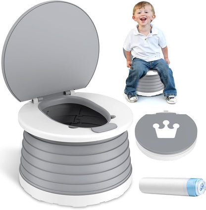 Portable Potty for Toddler Travel Foldable Potty Seat for Toddler Training Toilet for Kids Boys Girls Car On The Go Potty Travel Toilet Chair for Camping Park Indoor/Outdoor