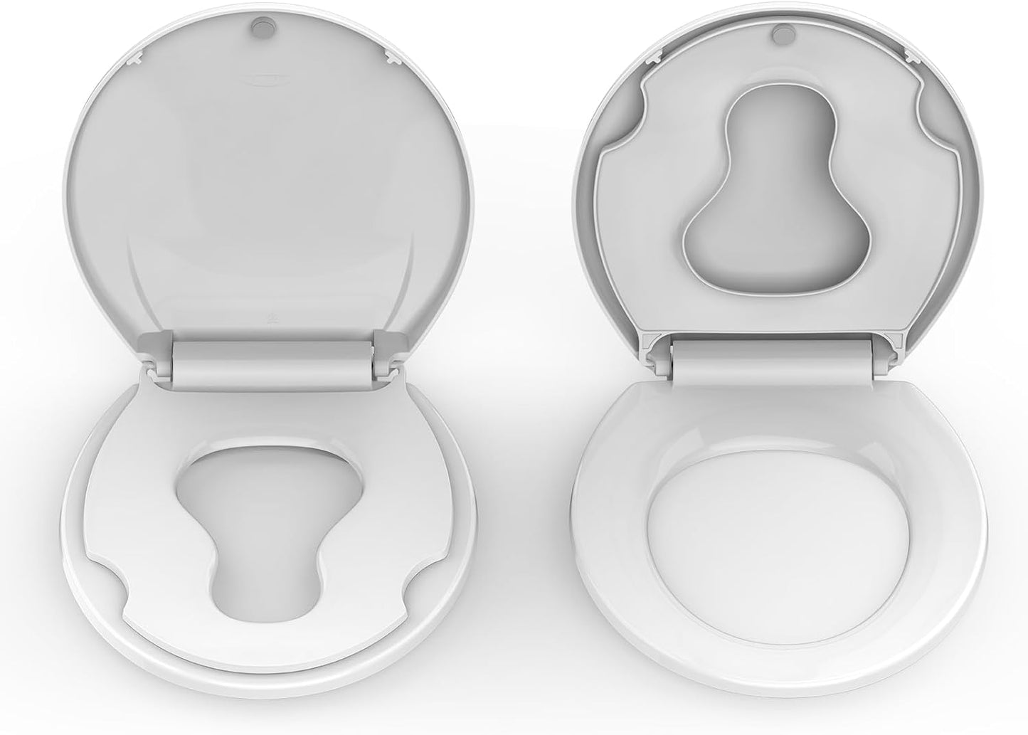 Toilet Seat Round,Toilet Seat with Toddler Seat Built in, Potty Training Toilet Seat Round Fits Both Adult and Child, with Soft Close,Easy Install and Clean - White, Round