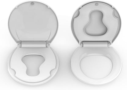 Toilet Seat Round,Toilet Seat with Toddler Seat Built in, Potty Training Toilet Seat Round Fits Both Adult and Child, with Soft Close,Easy Install and Clean - White, Round