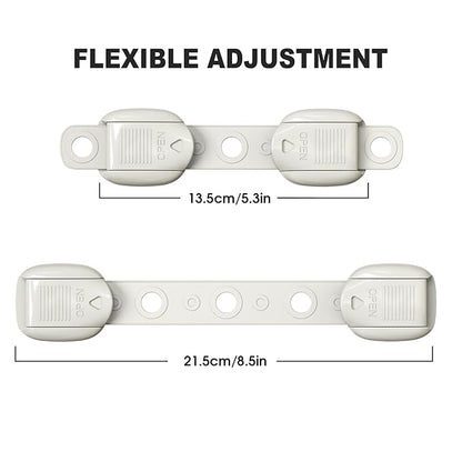 5 Pack Child Proof Refrigerator Lock, QYESWHSR Fridge Locks for Kids with Sticky Adhesive Pads, Child Safety Locks for Doors, RV Refrigerator, Oven Lock Child Safety Baby Cabinet Locks (Oven-Gray)