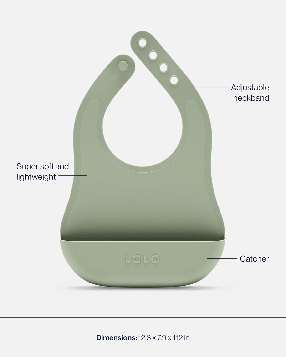 Lalo First Bites Silicone Baby Feeding Set - Baby Led Weaning Supplies - Non-Toxic Silicone - Includes 1 Bib, 2 Spoons, Training Cup, Suction Plate and Bowl - 6 Pieces - Blueberry