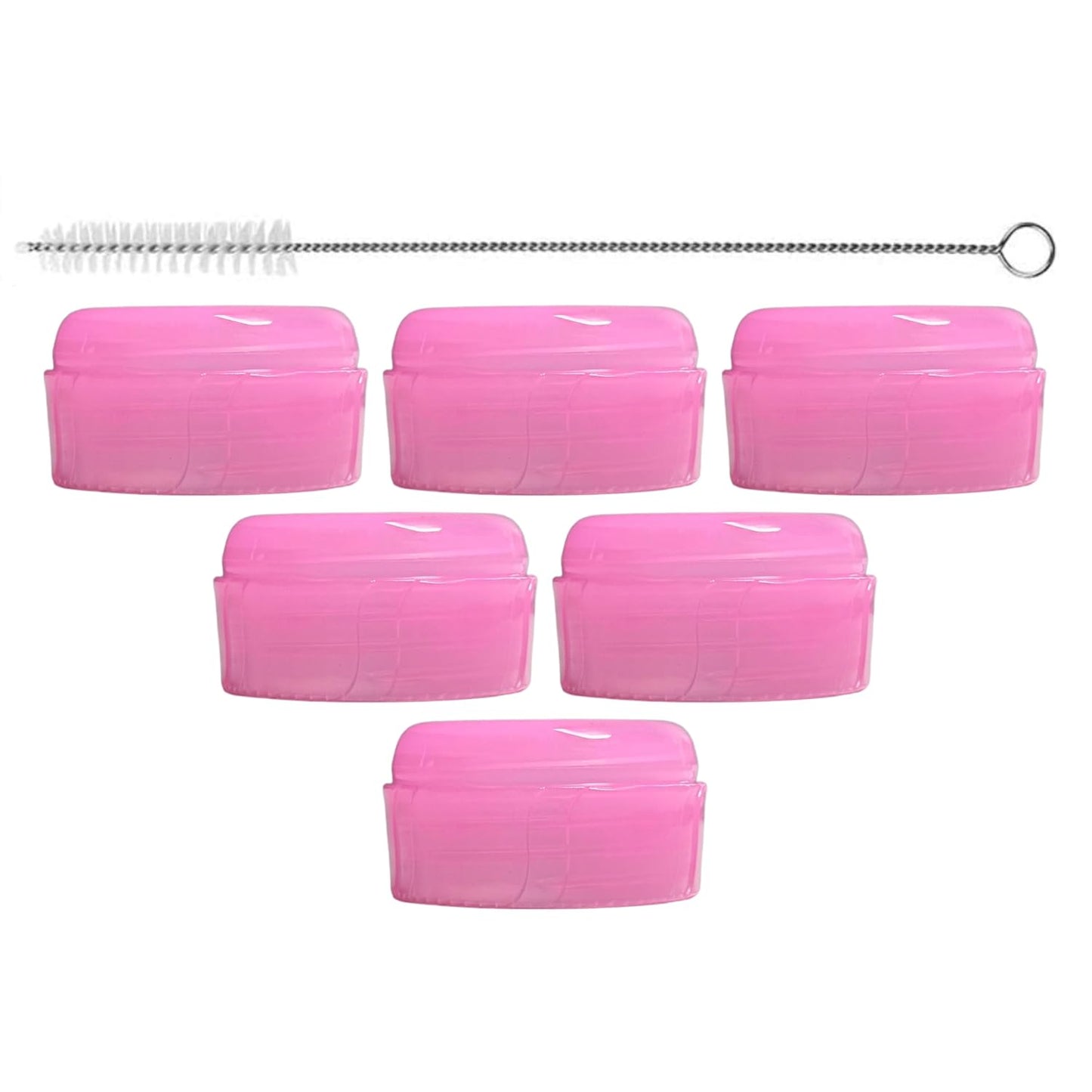 6pcs Replacement Baby Bottle Nipple Ring Collars w/Cleaning Brush for Dr. Brown's Narrow Bottles 4oz & 8oz | 1 Count(Pack of 6) BPA Free | Plastic & Glass Bottles | Mess-Free No Leak or Spills Collars