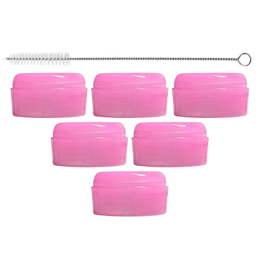 6pcs Replacement Baby Bottle Nipple Ring Collars w/Cleaning Brush for Dr. Brown's Narrow Bottles 4oz & 8oz | 1 Count(Pack of 6) BPA Free | Plastic & Glass Bottles | Mess-Free No Leak or Spills Collars