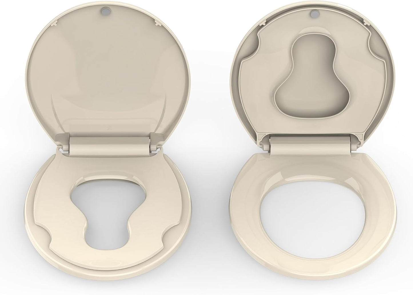 Toilet Seat Round,Toilet Seat with Toddler Seat Built in, Potty Training Toilet Seat Round Fits Both Adult and Child, with Soft Close,Easy Install and Clean - White, Round