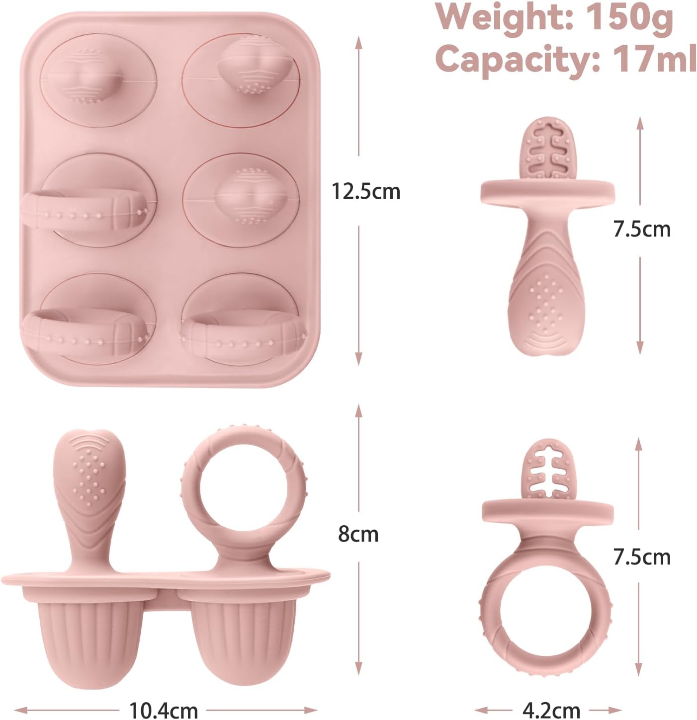 Silicone Toddlers Popsicle Molds with Sticks, 2Packs Mini Popsicles Molds for Baby Breastmilk Popsicle Molds for Teething Relief, Frozen Treats Maker Popsicle Maker Ice Pop Mold for Babies Kids