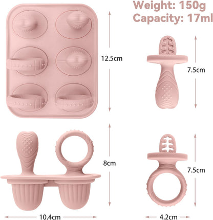 Silicone Toddlers Popsicle Molds with Sticks, 2Packs Mini Popsicles Molds for Baby Breastmilk Popsicle Molds for Teething Relief, Frozen Treats Maker Popsicle Maker Ice Pop Mold for Babies Kids