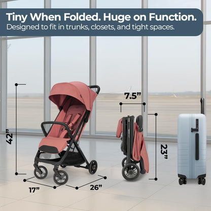 Inglesina Quid³ Lightweight Compact Travel Stroller for Baby & Toddler 0-55 lbs – One-Hand Fold, Reclining Seat, Airline Approved, Car Seat Compatible, UPF 50+ Canopy – Cosmic Black