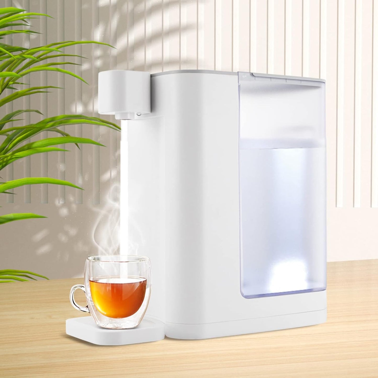 Instant Hot Water Dispenser 3L/102 OzCountertop Water Boiler & Warmer for Tea, Coffee and Baby Formula, Adjustable 5 Temperatures & 2 Water Outputs (White)