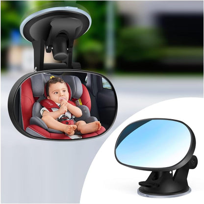 Stacool Baby Car Mirror Rear Facing,HD Wide Angle + 360° Adjustable Car Rear View Mirror,Universal Cars Interior Accessories Suction Cup Mirror for Cars Seat Rear Facing