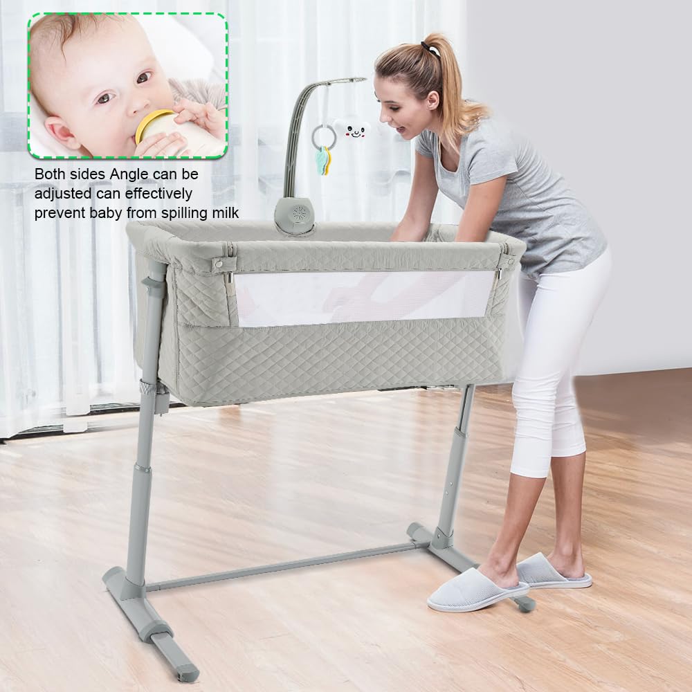 RONBEI Baby Bassinet, Bedside Sleeper Cribs,Baby Bed to Bed, Adjustable, Portable for Newborn, Infant/Baby Boy/Baby Girl