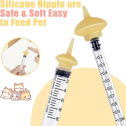 Pet Feeding Bottle and Syringes with Nipples for Small Cat Dog Animals (Model 1)