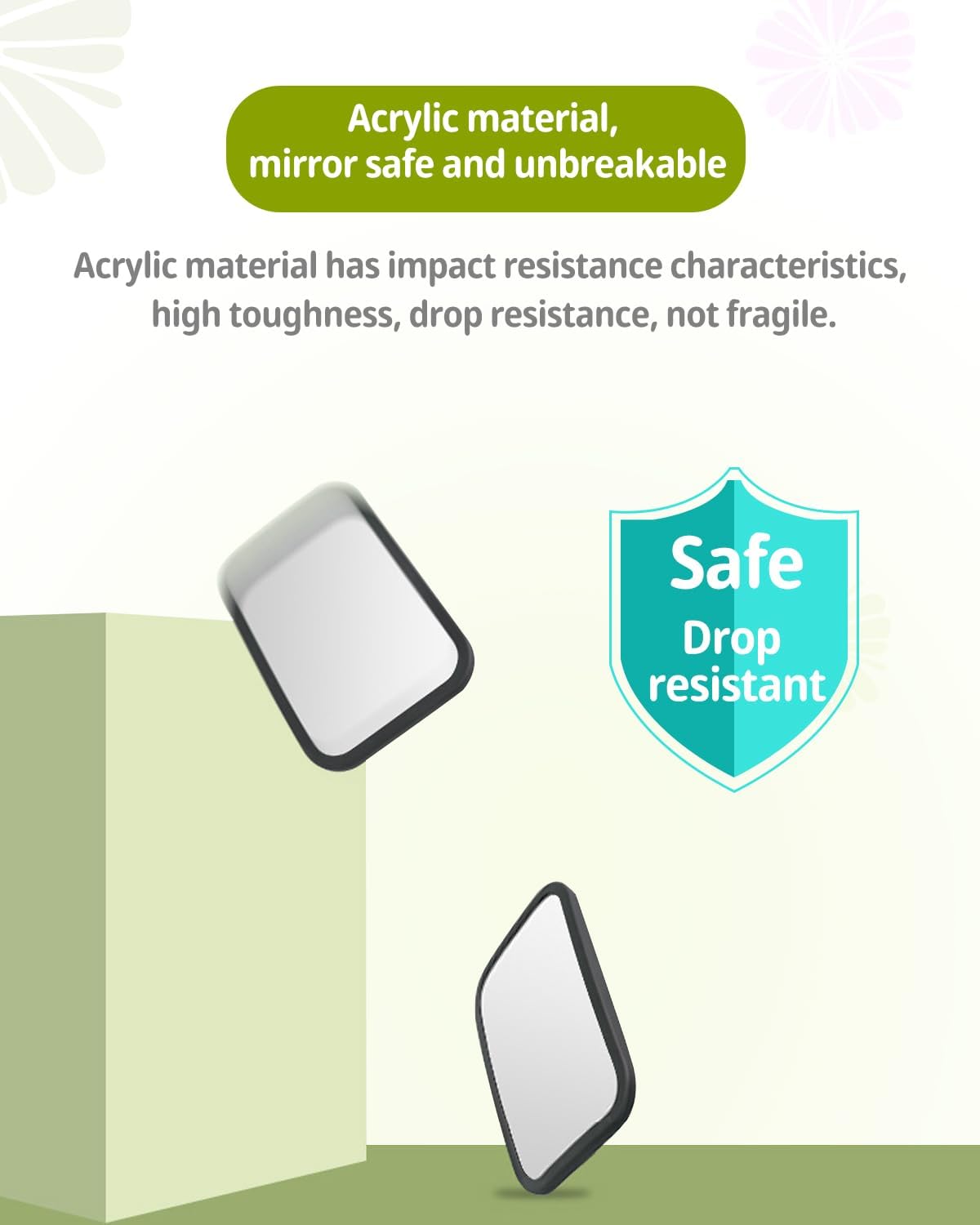 Car Seat Mirror for Rear-Facing Infant – Shatterproof, Adjustable, Wide Angle View, 360° Rotation – Secure and Safe Baby Car Mirror for Back Seat – Easy Installation
