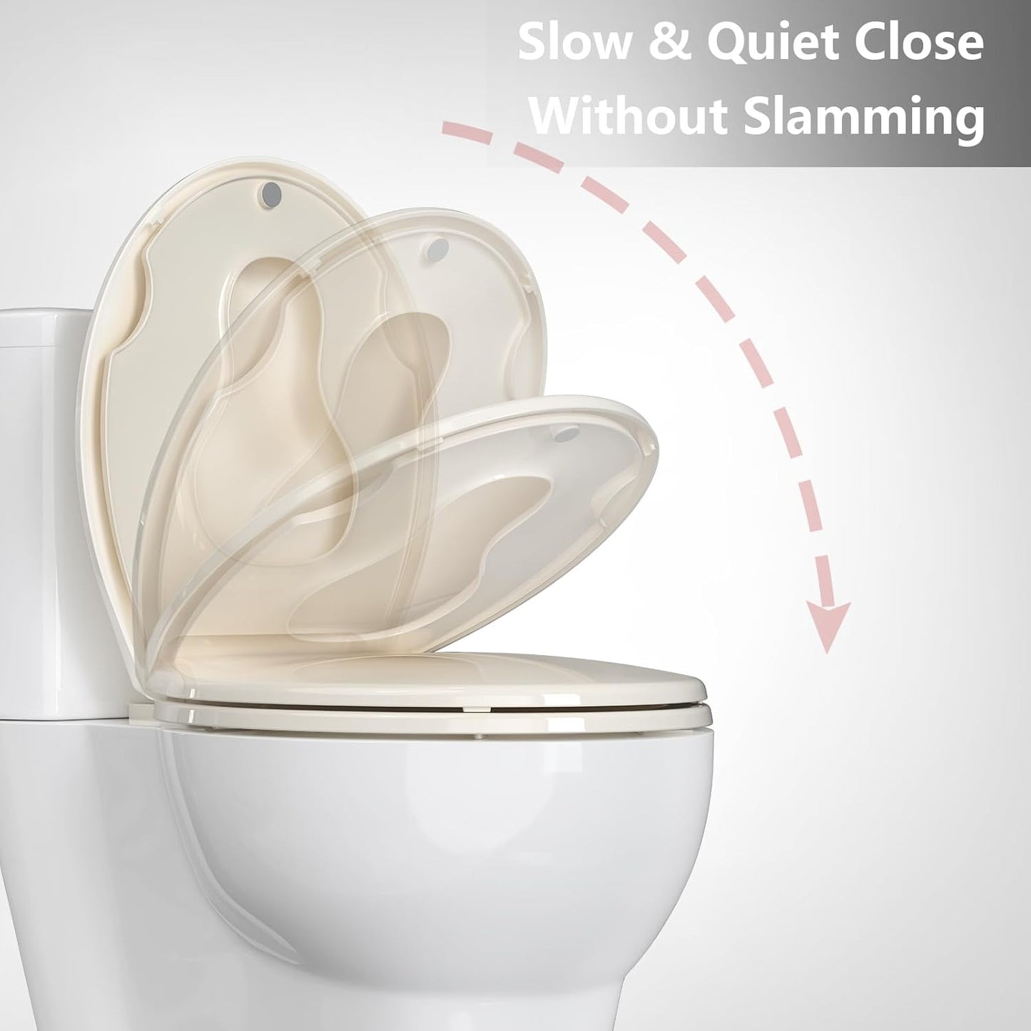 Toilet Seat Round,Toilet Seat with Toddler Seat Built in, Potty Training Toilet Seat Round Fits Both Adult and Child, with Soft Close,Easy Install and Clean - White, Round