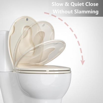 Toilet Seat Round,Toilet Seat with Toddler Seat Built in, Potty Training Toilet Seat Round Fits Both Adult and Child, with Soft Close,Easy Install and Clean - White, Round