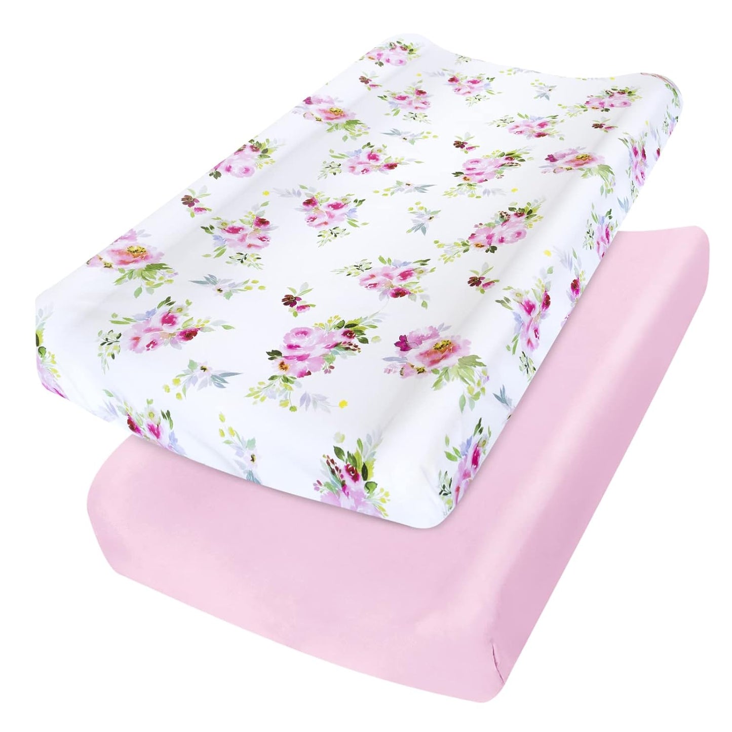 Pack and Play Sheets, 2 Pack Mini Crib Sheets, Stretchy Playard Fitted Sheet, Compatible with Graco Pack n Play, Soft and Breathable Material, Planet & Flower