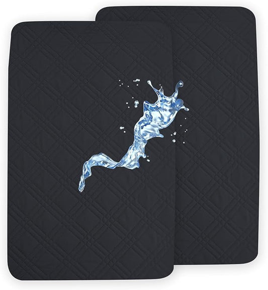 david's kids 2 Pack Waterproof Mini Crib Mattress Protector, Fit Pack N Play, Playard and Mini Crib Mattresses, Ultra Soft Breathable Pad Cover for Boys Girls Neutral, Black Checker