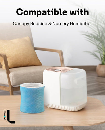 Leemone 4-Pack Bedside Humidifier Filter Replacement Compatible with Canopy Bedside & Nursery Humidifiers, Made with Wood Pulp & Paper Filter, Humidifier Wicking Filter Lasts Up to 6 Weeks