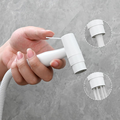 Tecmolog Dual Mode Bidet Sprayer Head Stainless Steel Cloth Diaper Shattaf Hygiene Toilet Replacement, White, WS024AW