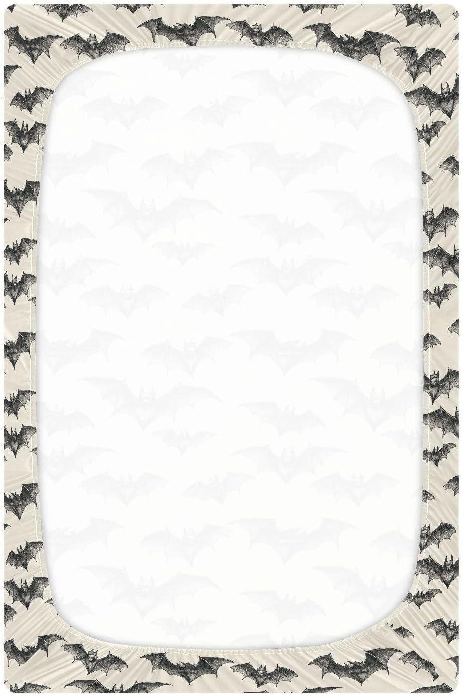 Fitted Crib Sheets White Bears with Clouds Stretchy Portable Playard Sheets for Baby Toddler, Breathable Soft Mini Crib Mattress 39 x 27 in for Boys and Girls