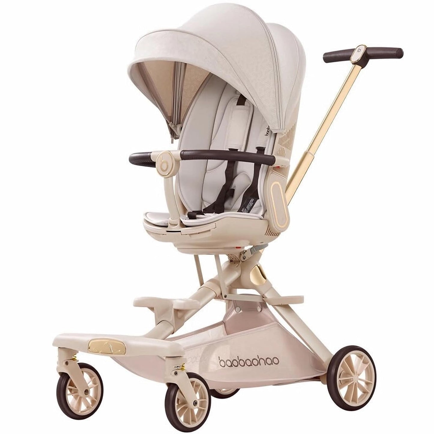 Lightweight Folding Stroller Wagon for Baby & Toddler Travel, 360° Reversible Seat, Adjustable Canopy with Storage Basket, Airplane-Friendly Compact Umbrella Stroller,Glory Black