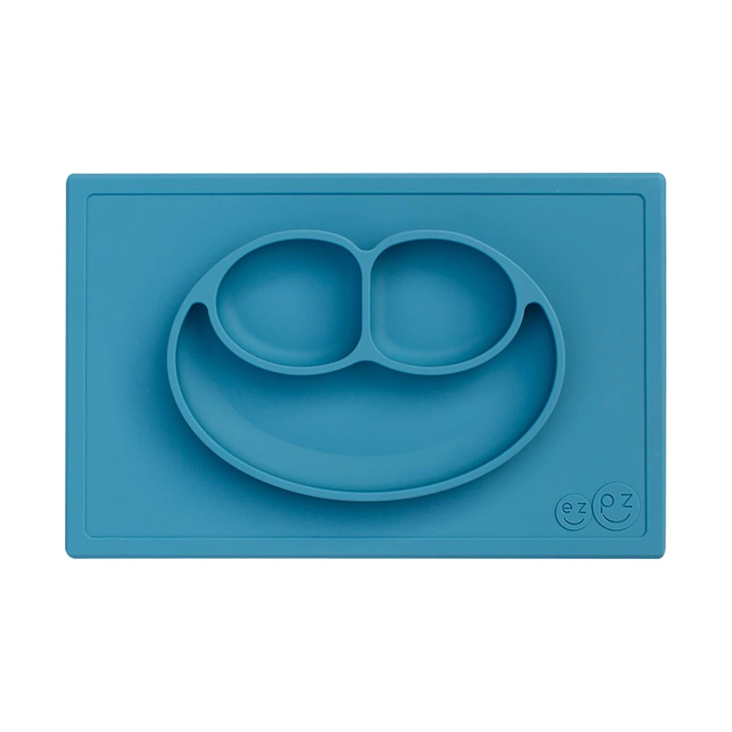 ezpz Mini Mat (Blush) - 6 -12 Months+ - 100% Silicone Suction Placemat + Divided Plate with Three Compartments - Supports Baby-Led Weaning - Designed for Highchair, Table, and Travel