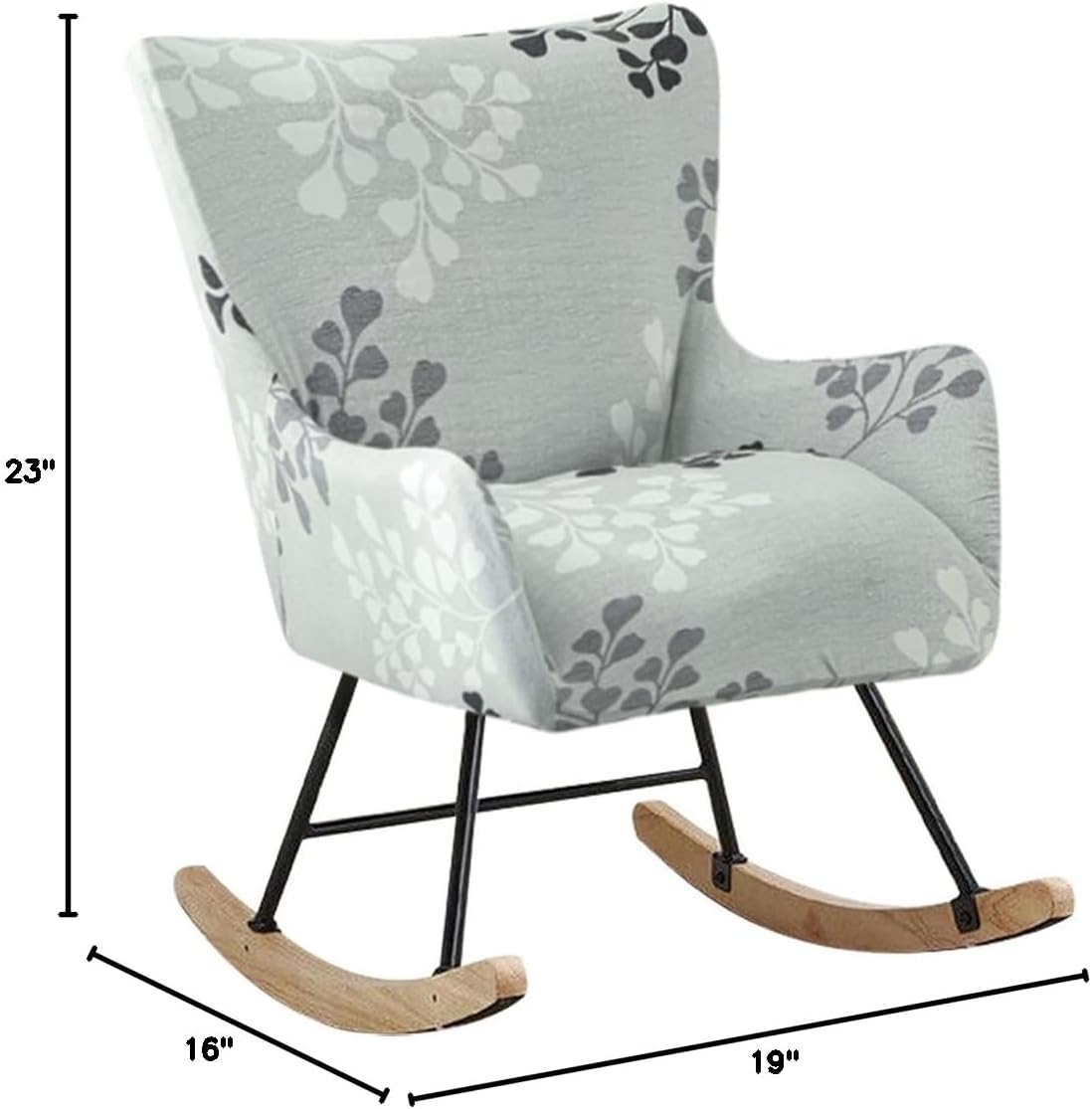 Nursery Rocking Chair Cover Stretchable Glider Chairs Cover Slipcovers Printed Rocking Accent Armchair Slipcover for Living Room Bedroom Offices, 03