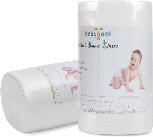 babygoal Baby Cloth Diaper Liners 2 Pack, Rayon from Bamboo Liners for Cloth Diaper Nappy (200 Sheets)