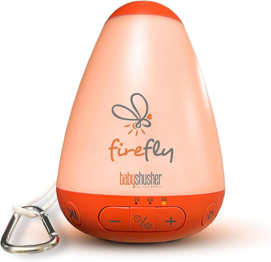 Baby Shusher Firefly Baby Soother for Crying Babies with Nightlight - White Noise Sound Machine, Baby Soother for Sleeping, Newborn Essentials for Crib, USB Rechargeable - 1 Count