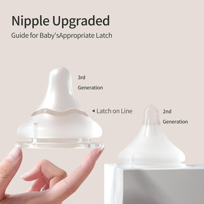 Pigeon Silicone Nipple (S) with Latch-On Line, Natural Feel, 1+ Months, 4 Counts