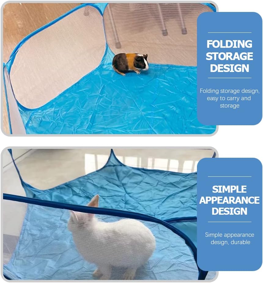 LUOZZY Animal Baby Playpen Foldable Fence Anti-Slip Bases Baby Playard Breathable Pet Playpen Indoor Outdoor Yard Fence for Kitten Puppy Bunny Hamster Ferret, 47Inch