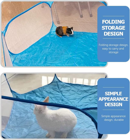 LUOZZY Animal Baby Playpen Foldable Fence Anti-Slip Bases Baby Playard Breathable Pet Playpen Indoor Outdoor Yard Fence for Kitten Puppy Bunny Hamster Ferret, 47Inch