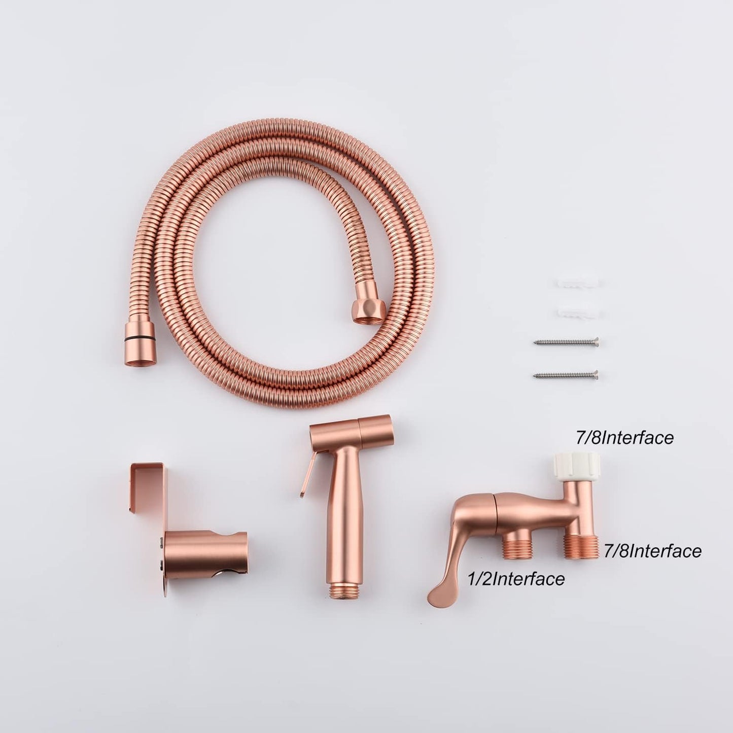 Bidet Sprayer for Toilet & Cloth Diaper Changing - Handheld, Adjustable Pressure Rose Gold