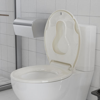 Toilet Seat Round,Toilet Seat with Toddler Seat Built in, Potty Training Toilet Seat Round Fits Both Adult and Child, with Soft Close,Easy Install and Clean - White, Round