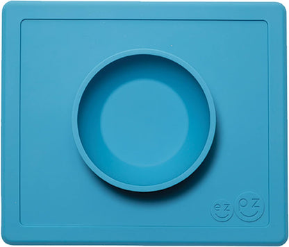 ezpz Happy Bowl - 24 Months + (Sage) - 100% Silicone Suction Bowl with Built-in Placemat – Dishwasher Safe