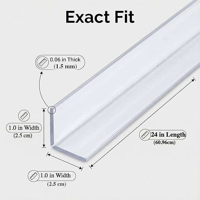 Clear Corner Protectors – Self-Adhesive Baby Proofing Safety Bumpers for Walls, Furniture, Cabinets & Desks – Freely Spliced to Meet Your Needs (6PCS, 2.5x60.96cm/1.0x24in)