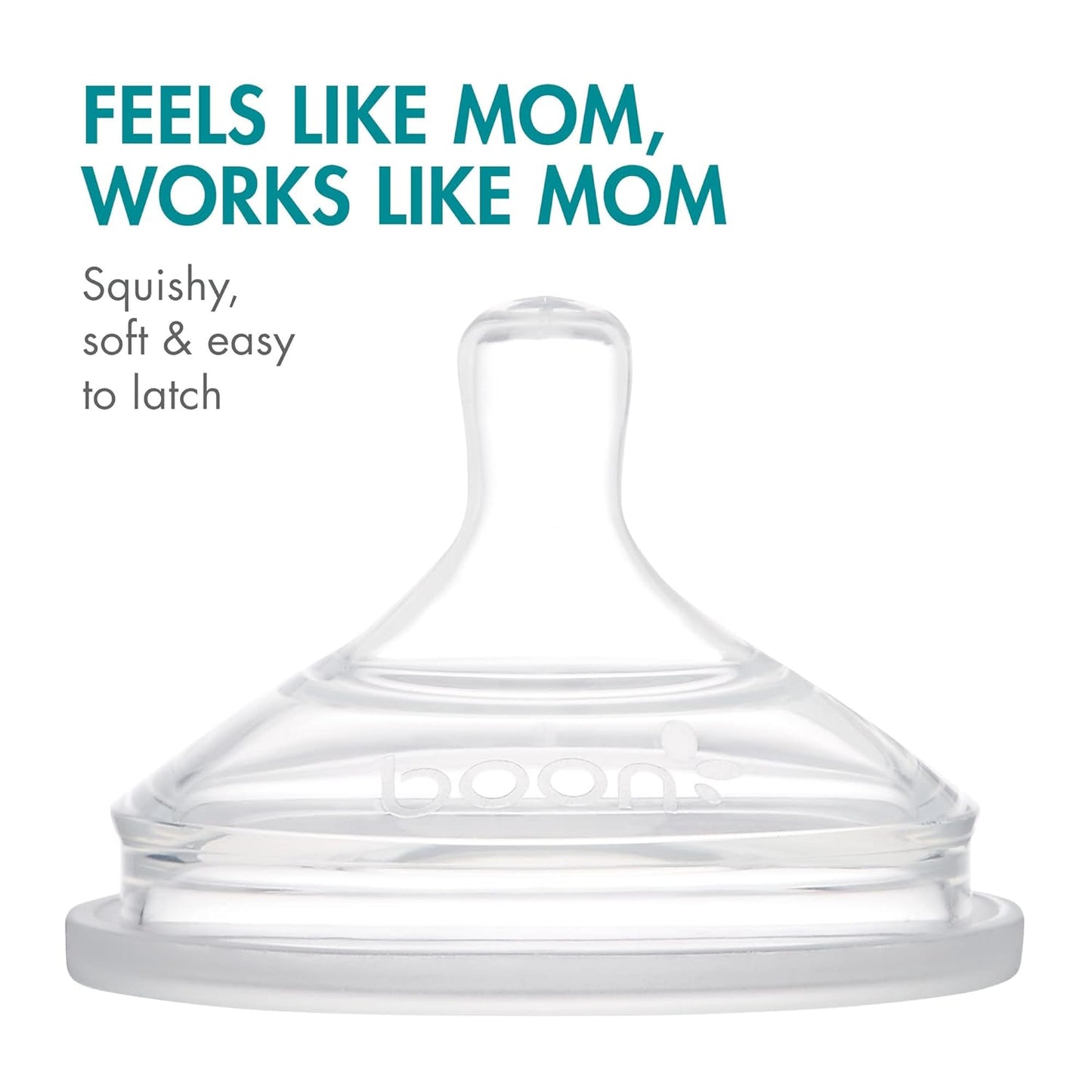 Boon Nursh Reusable Silicone Pouch Baby Bottles - Medium Flow Nipple - Silicone Baby Bottle Pouch and Nipple - Baby Feeding Essentials - Gray - 3-6 Months - 3 Count - 8 Ounce