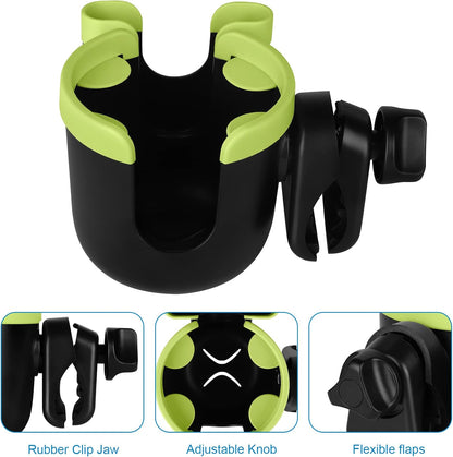 Accmor Stroller Cup Holder with Phone Holder, Bike Cup Holder, Universal Cup Holder for Uppababy Nuna Doona Strollers, 2-in-1 Cup Phone Holder for Stroller Bike Accessory