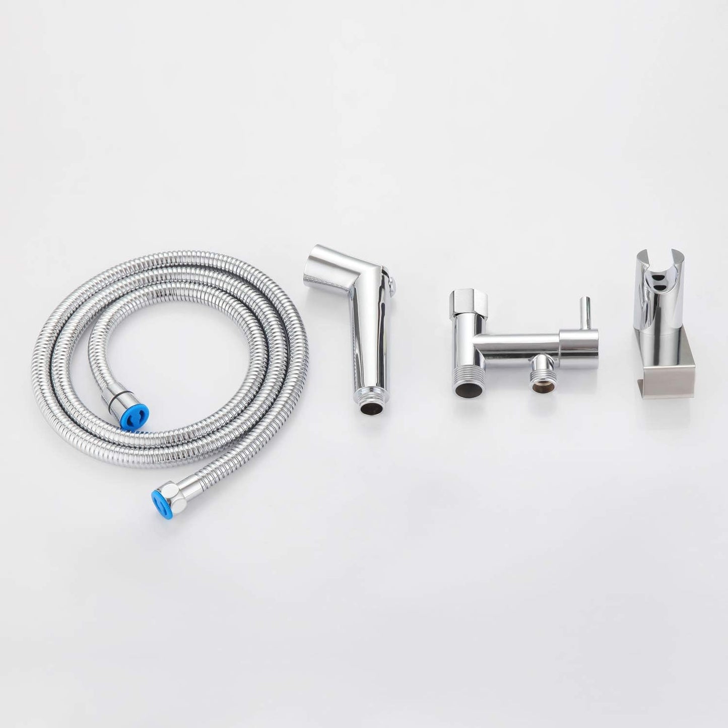 Handheld Sprayer Kit with Adjustable Jet Spray for Toilet, Double Shut-Off Design Chrome Finish