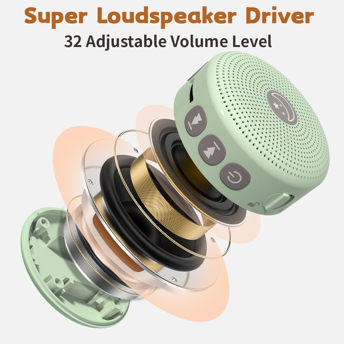 Battery Sound Machine Mini White Noise Machine Baby Shushing Portable Brown Noise Machine 30 Soothing Sounds for Kids Adults Dogs Auto-Off Timer 32 Volume Levels Sleep Machine for Home Office Privacy