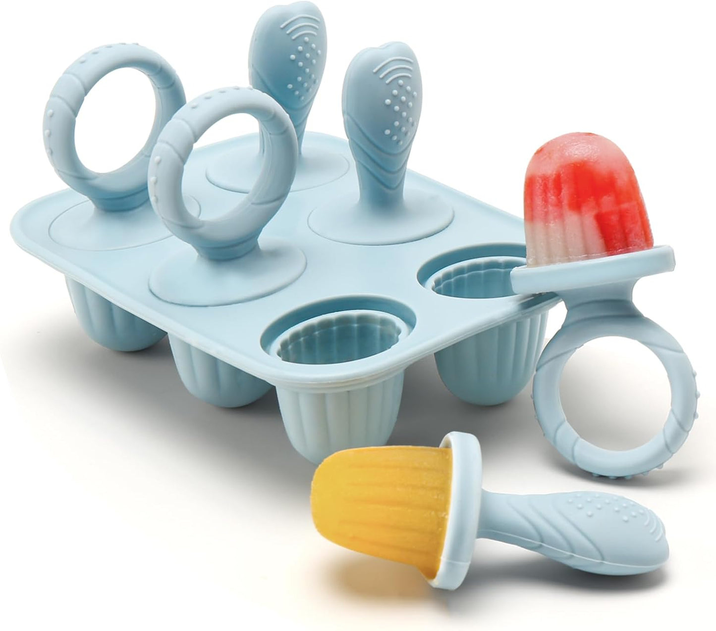 Silicone Toddlers Popsicle Molds with Sticks, 2Packs Mini Popsicles Molds for Baby Breastmilk Popsicle Molds for Teething Relief, Frozen Treats Maker Popsicle Maker Ice Pop Mold for Babies Kids