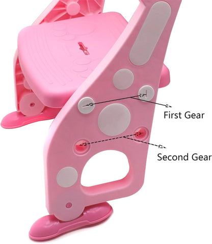 HTTMT- Giraffe Potty Training Toilet Ladder Seat With Upgraded Cushion Step Stool Ladder Toilet Chair/Toilet Trainer for Baby Toddler Kids Children In Pink [P/N: ET-BABY001-PINK STEP]