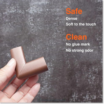 Roving Cove Slimfit Corner Edge Protector for Baby Proofing (Small 15ft Edge 4 Corners), Furniture Safety Bumper Guard, Soft NBR Rubber Foam, 3M Adhesive, Coffee Brown