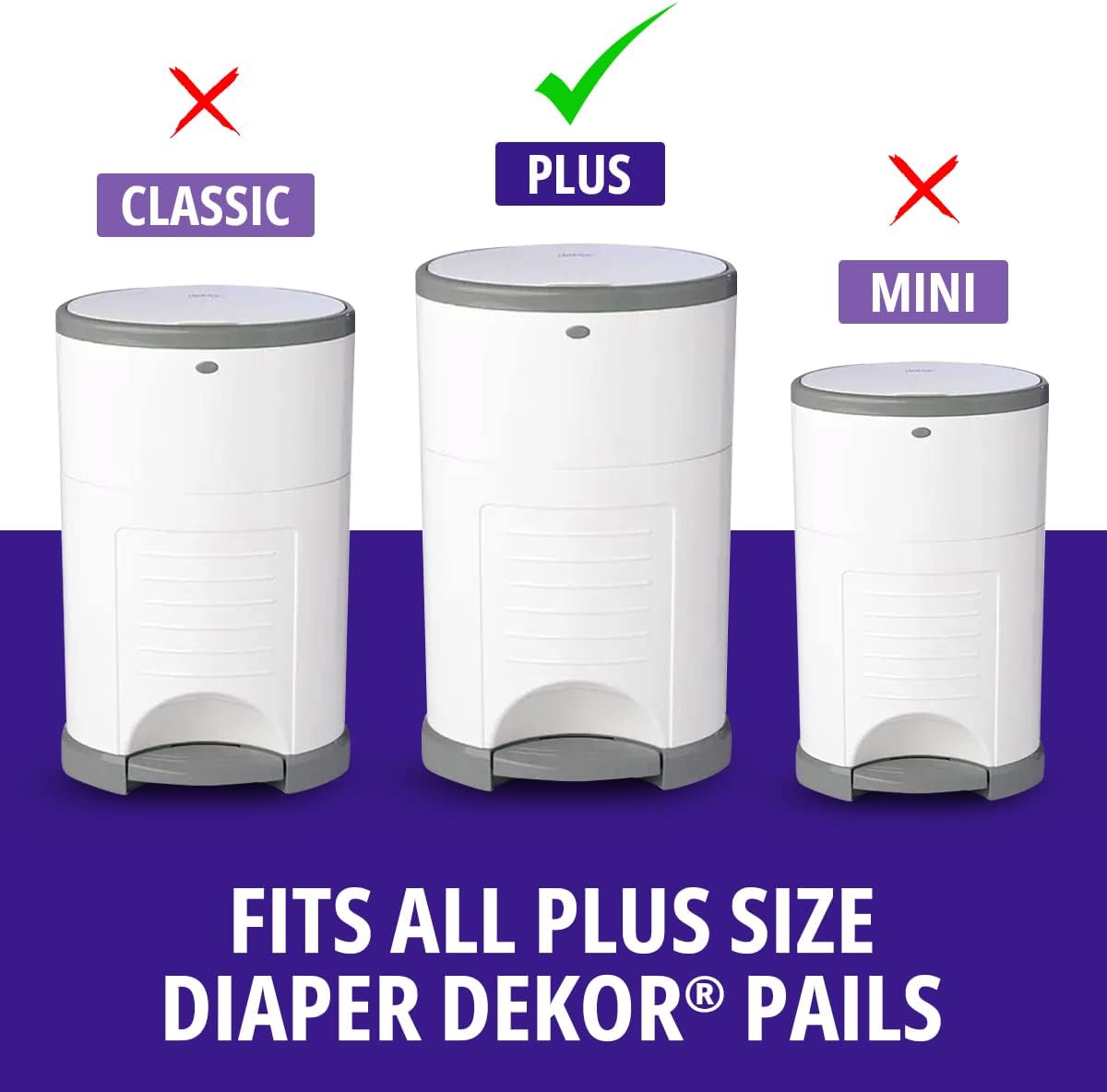 COMFICOVE Refills Compatible with DEKOR PLUS Diaper Pails | 4 Pack | Extra Thick Diaper Pail Refill Liners | Fresh Scent | Easy to Replace and Dispose of Diaper Bag | Odorless Baby Diapers Disposal