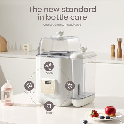 Bc Babycare Clarvion Baby Bottle Washer, Sterilizer & Dryer with 72-Hour Hygienic Storage – Deep Clean >99.99% Germs | BPA-Free | Up to 4 Bottles & Pump Parts