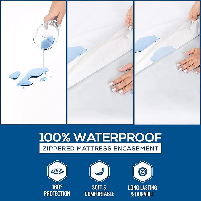 Utopia Bedding Mattress Protector Zippered Twin XL Size (Pack of 4), 100% Waterproof Bed Bug and Dust Mite Proof Mattress Encasement, Absorbent 6 Sided Mattress Cover