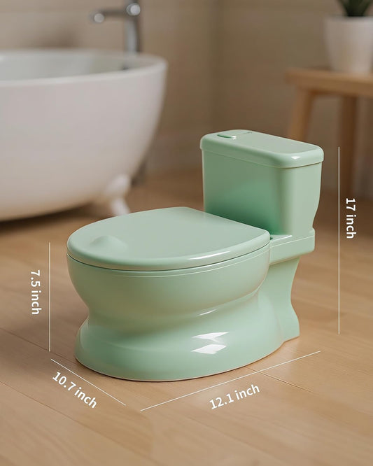 Realistic Potty Training Toilet - Flushing Sounds, Wipes Storage, Disposable Liners, Easy to Clean for Toddler Boys and Girls (Pink)