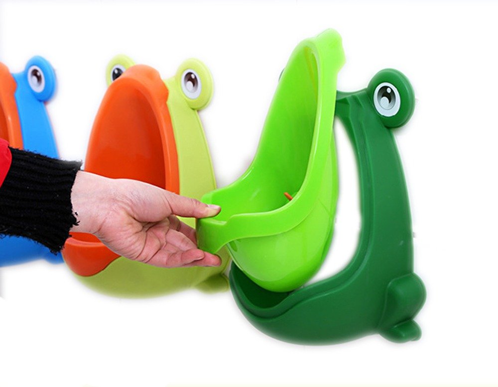 Cute Frog Potty Training Urinal for Boys with Funny Aiming Target - Blackish Green