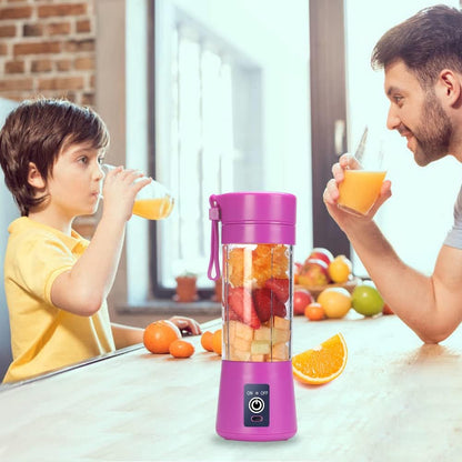 Portable Blender Cup,Electric USB Mini Juicer Blender For Shakes and Smoothies, Juice,380ml, Six Blades Great for Mixing,Black