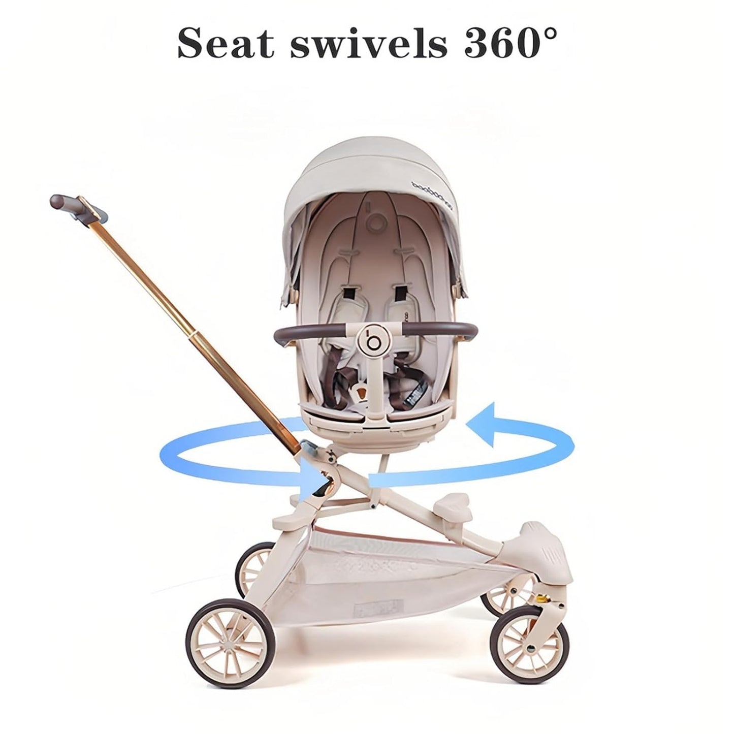 Lightweight Folding Stroller Wagon for Baby & Toddler Travel, 360° Reversible Seat, Adjustable Canopy with Storage Basket, Airplane-Friendly Compact Umbrella Stroller,Glory Black